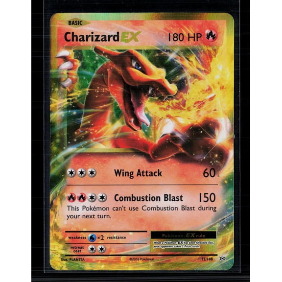 Pokemon 2016 Evolutions Charizard EX Holo Rare Trading Card #12/108
