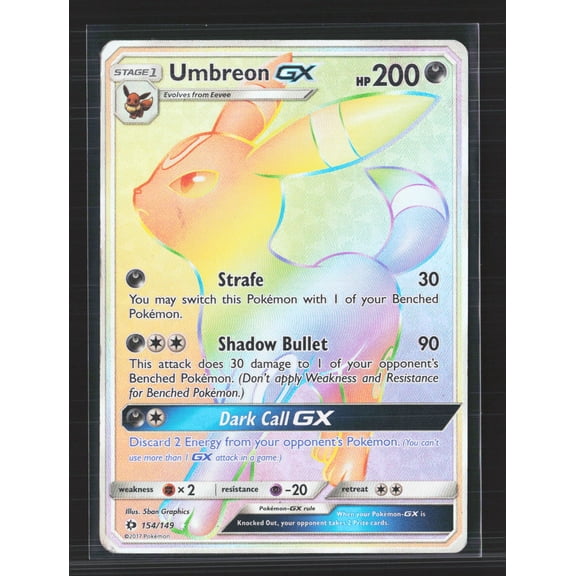 Pokemon 2017 Sun & Moon Umbreon GX FA HR #154/149