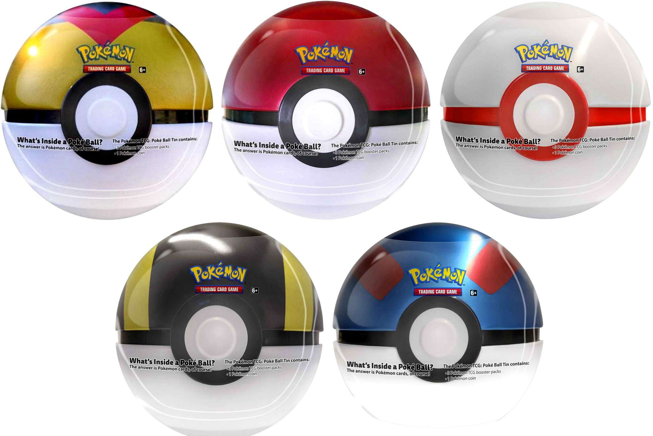 Pokemon 2021 Level, Poke, Premier, Ultra & Great Balls Set of 5