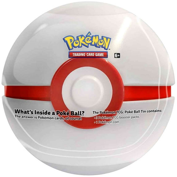 Pokemon 2021 Premier Ball Pokeball Tin Set (3 Booster Packs & Coin!)