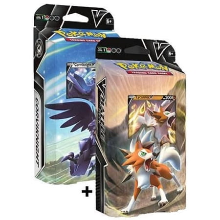 Pokemon 2022 Battle Both Theme Decks Lycanroc V & Corviknight V - 60 Cards Each