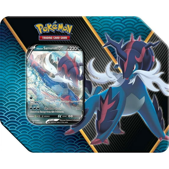 Pokemon 2022 Divergent Powers Hisuian Samurott V Tin Set (5 Booster Packs, Promo Card & More)