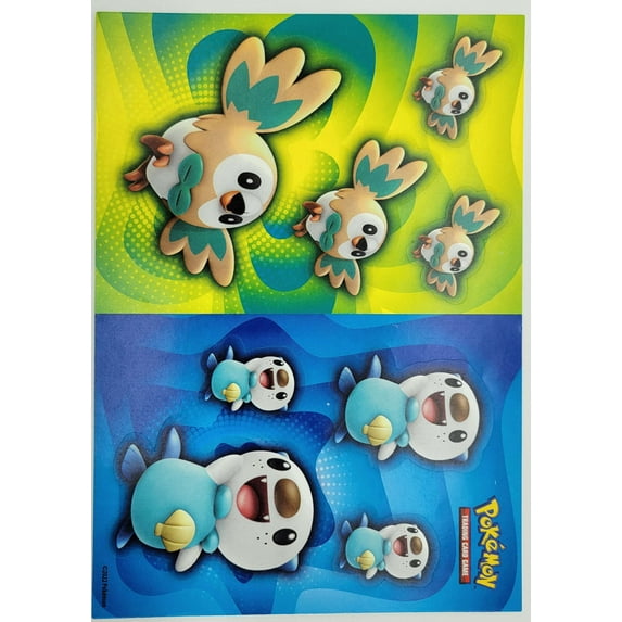 Pokemon 2022 Spring Sword & Shield Rowlet & Oshawott Sticker (No Packaging)