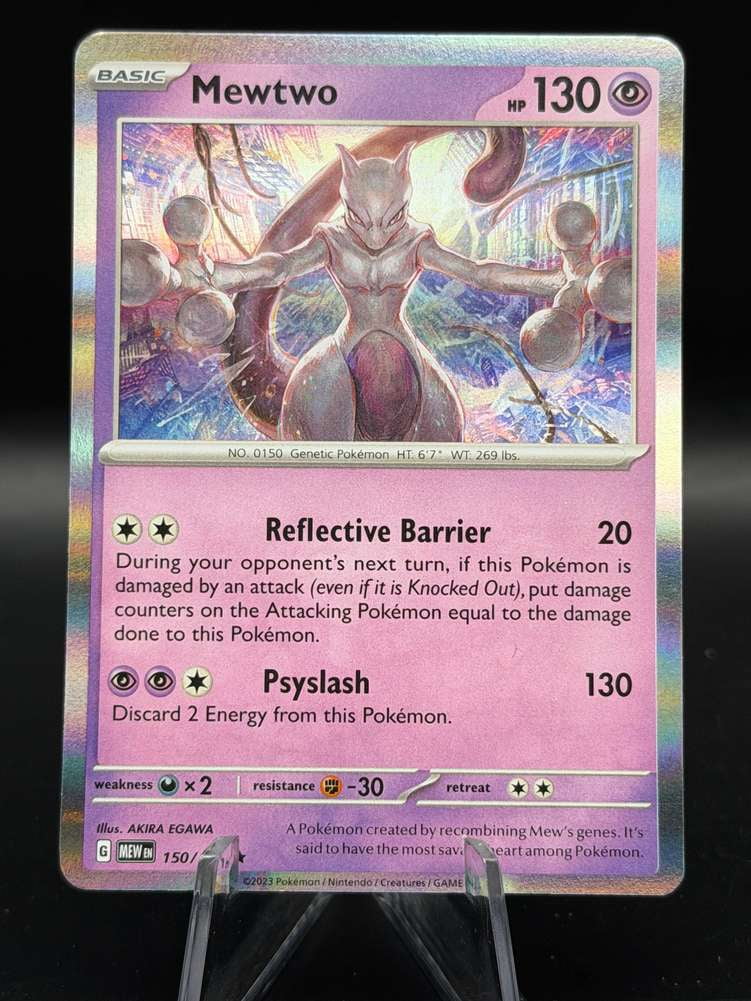 mewtwo holographic pokemon card value - (10/102) - Base Set clear acrylic holder that perfectly accentuates the stunning visual design and character artwork Pokemon PSA 10 Gem Mint