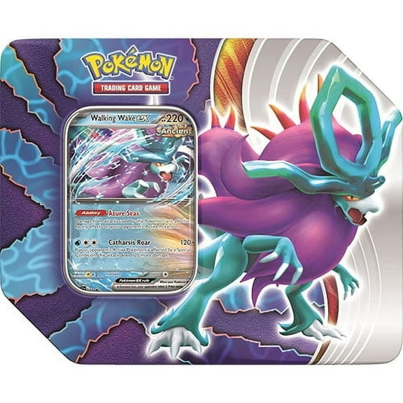 Pokemon 2024 Paradox Clash Collectors Tin - WALKING WAKE EX [1 foil promo & 5 Booster Packs]