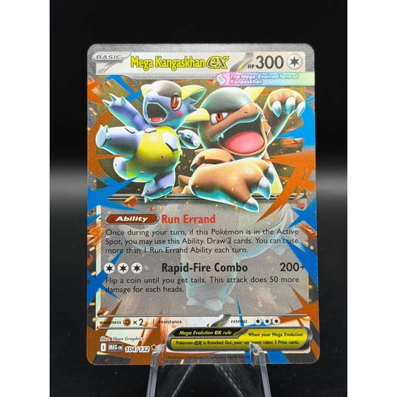 Pokemon 2025 Mega Evolution Base Set Mega Kangaskhan EX Holo FA Rare #104/132 (Eng)