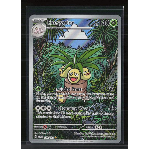 Pokemon 2025 Mega Evolution Exeggutor Holo Secret Rare #135/132 Trading Card