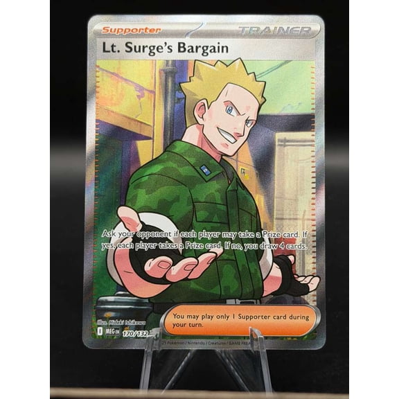 Pokemon 2025 Mega Evolution LT. Surge's Bargain Full Art Trainer Full Art #170/132