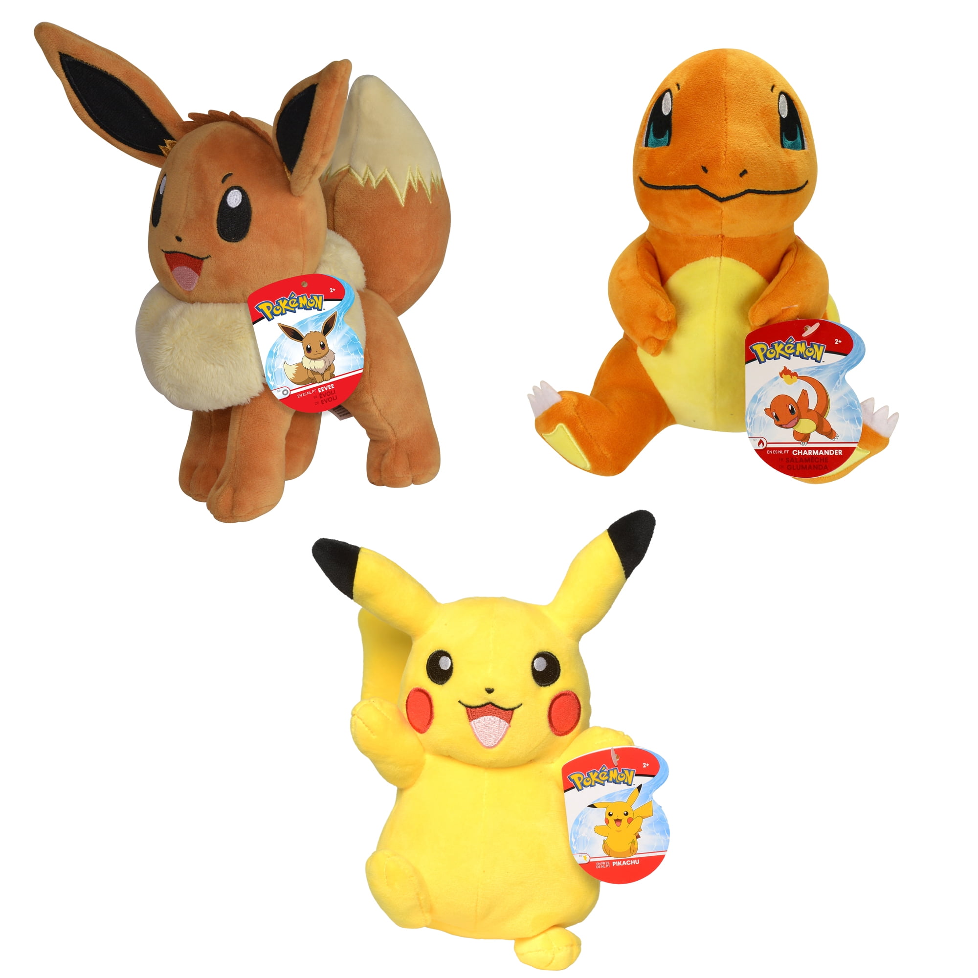 Pokemon 3 PK Pikachu - Eevee - Charmander (8 IN Plush) 