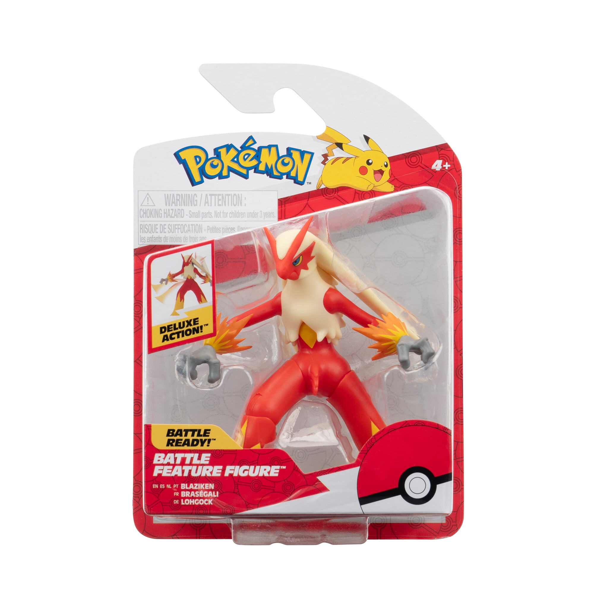Pokemon Blaziken 4.5 inch Battle Ready Collectible Figure With Leg Kick Attack