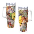 Pokemon 40 Oz Tumbler With Handle And Straw Double Wall Stainless Steel
