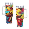 Pokemon 40 Oz Tumbler With Handle And Straw Double Wall Stainless Steel