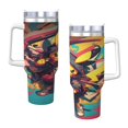 Pokemon 40 Oz Tumbler With Handle And Straw Double Wall Stainless Steel