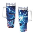 Pokemon 40 Oz Tumbler With Handle And Straw Double Wall Stainless Steel