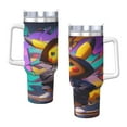 Pokemon 40 Oz Tumbler With Handle And Straw Double Wall Stainless Steel