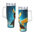 Pokemon 40 Oz Tumbler With Handle And Straw Double Wall Stainless Steel