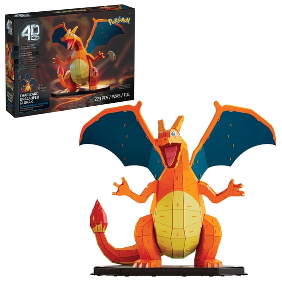 4D Build, Pokmon Charizard 3D Model Kit, Pokmon Figure, Desk Dcor, 223 Pieces, for Ages 12 & Up