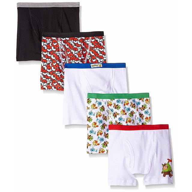 Pokemon 5 PC Boxer Briefs Underwear Boy Size 8