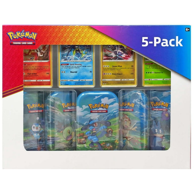 pokemon 5 pack mini tin 4 promo cards Pokemon 5 Pack Mini Tin + 4 Promo Cards Set (Version 2)