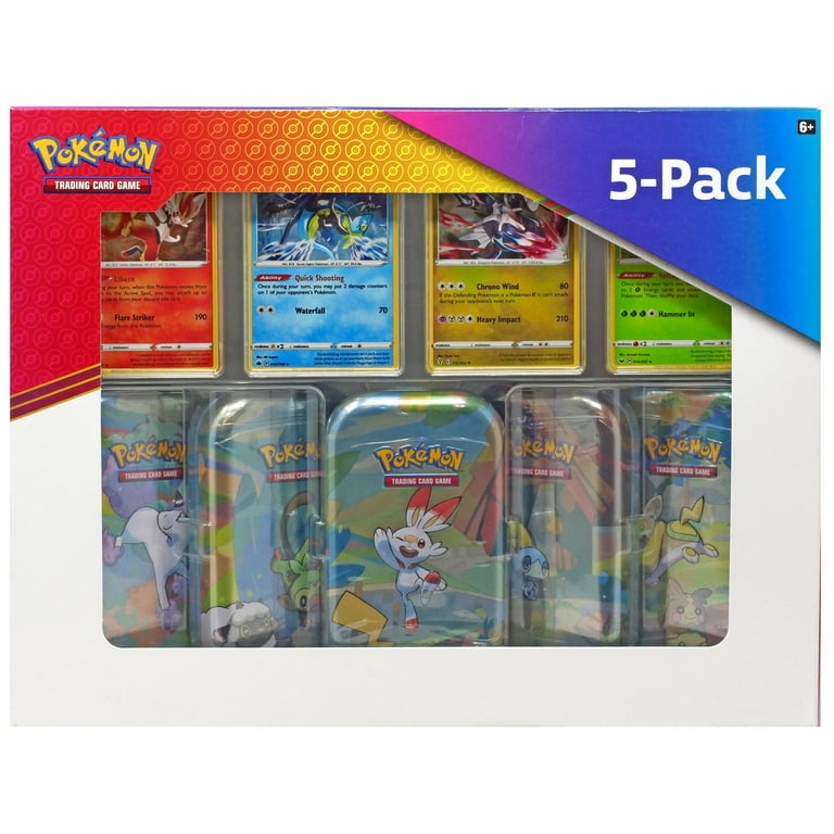 Pokemon 5 Pack Mini Tin + 4 Promo Cards Set (Version 3