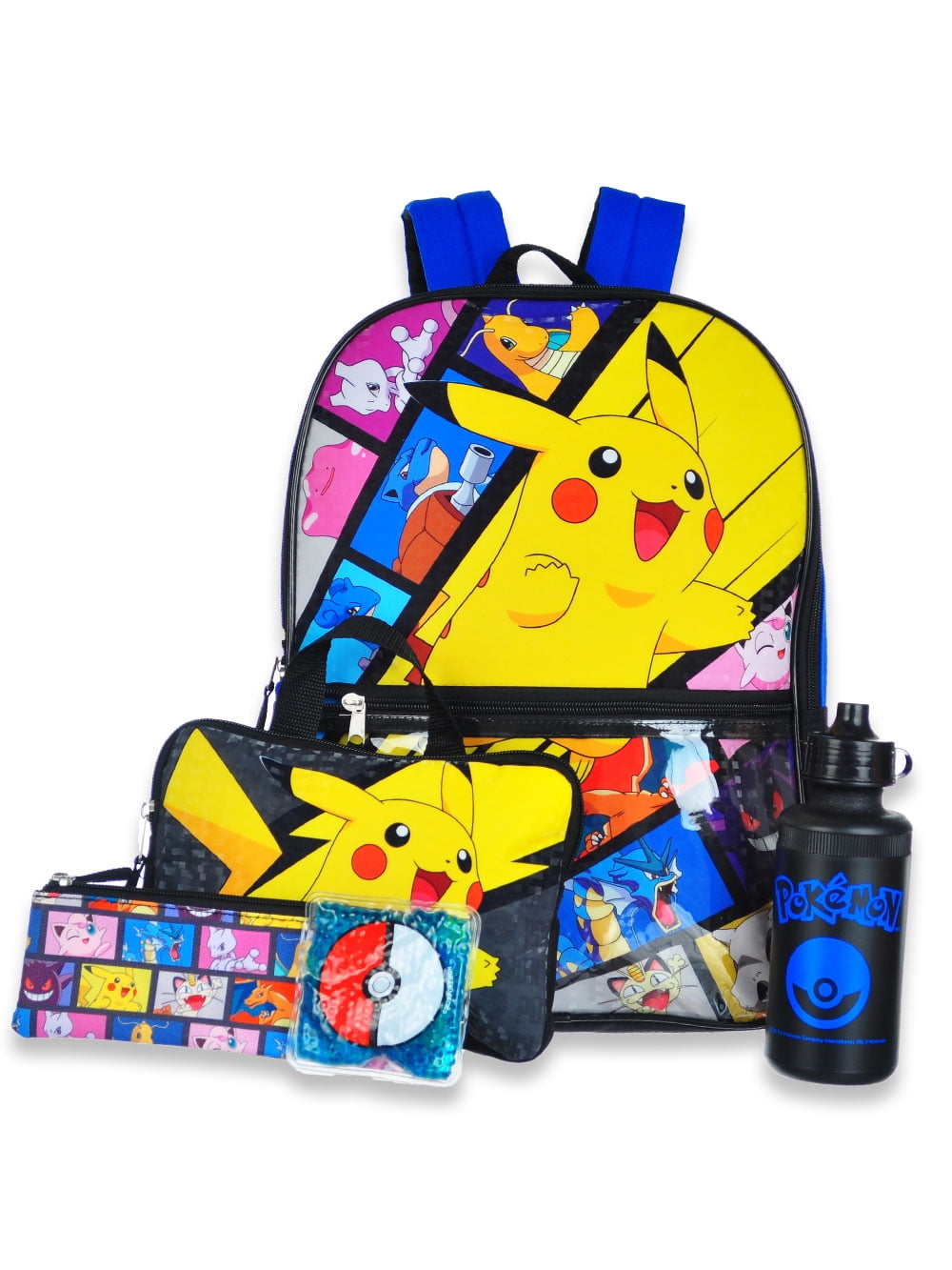 Pokemon 5-Piece Backpack Mega Set - yellow multi, one size