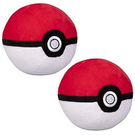 Pokemon 5" Pokeball Plush, 2-Pack - Officially Licensed - Generation 1 Pokeball - Quality Soft Stuffed Toy w/Weighted Bottom - Gotta Catch 'Em All - Gift for Kids, Boys, Girls - 2+