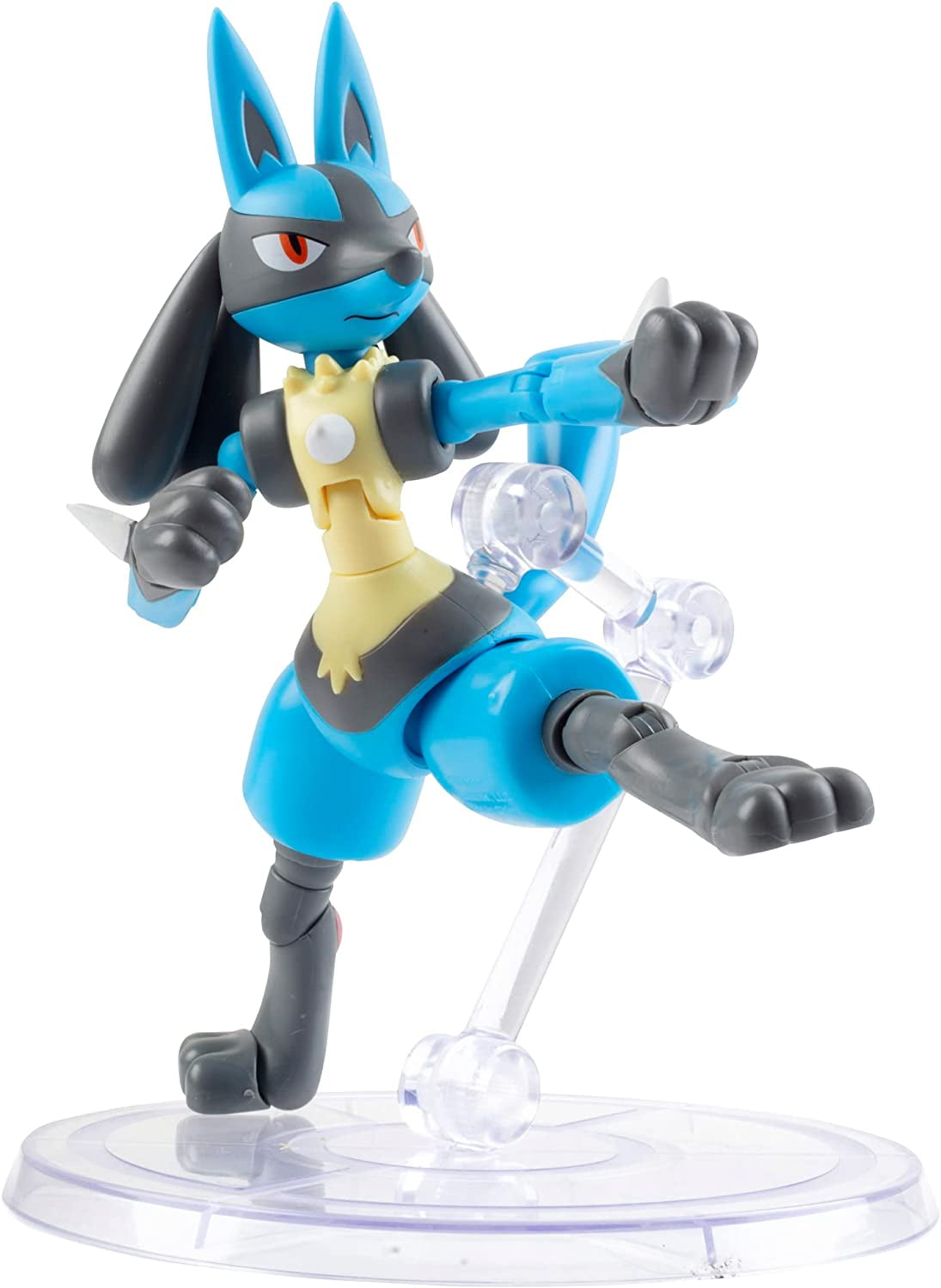 Pokemon 6 Lucario Articulated Battle Figure Toy with Display Stand -  Officially Licensed - Collectible Pokemon Gift for Kids and Adults - Ages 4+