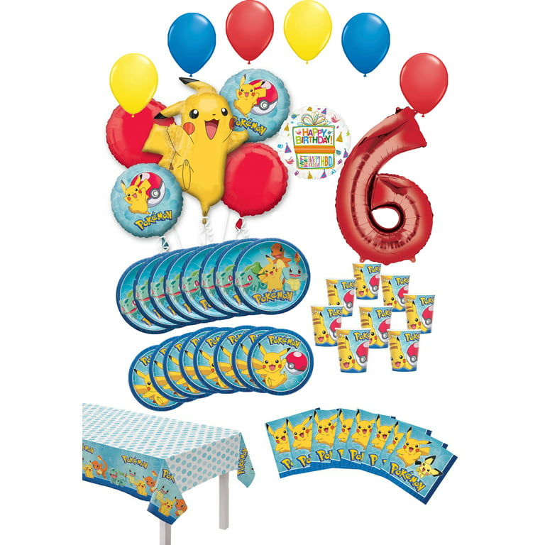 Pokemon 6th Birthday Party Supplies and 8 Guest 54pc Balloon and