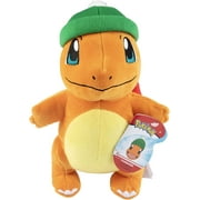 Pokemon 8" Charmander Plush w Winter Hat Accessory - Officially Licensed - Generation 1 Starter - Stuffed Animal Toy Figure - Gift Kids, Boys, Girls - 2+