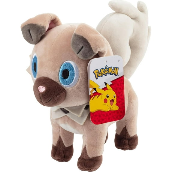 Pokemon 8" Rockruff Plush - Officially Licensed - Generation 7 Sun and Moon Dog Figure - Authentic Soft Stuffed Animal Toy - Valentine's Day & Easter Basket Stuffer Gift for Kids, Boys, Girls - 2+