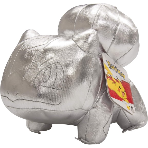 Pokemon 8" Silver Bulbasaur 25th Anniversary Plush - Limited Edition - Officially Licensed - Soft Stuffed Animal Toy Figure - Gift for Kids, Boys, Girls - 2+
