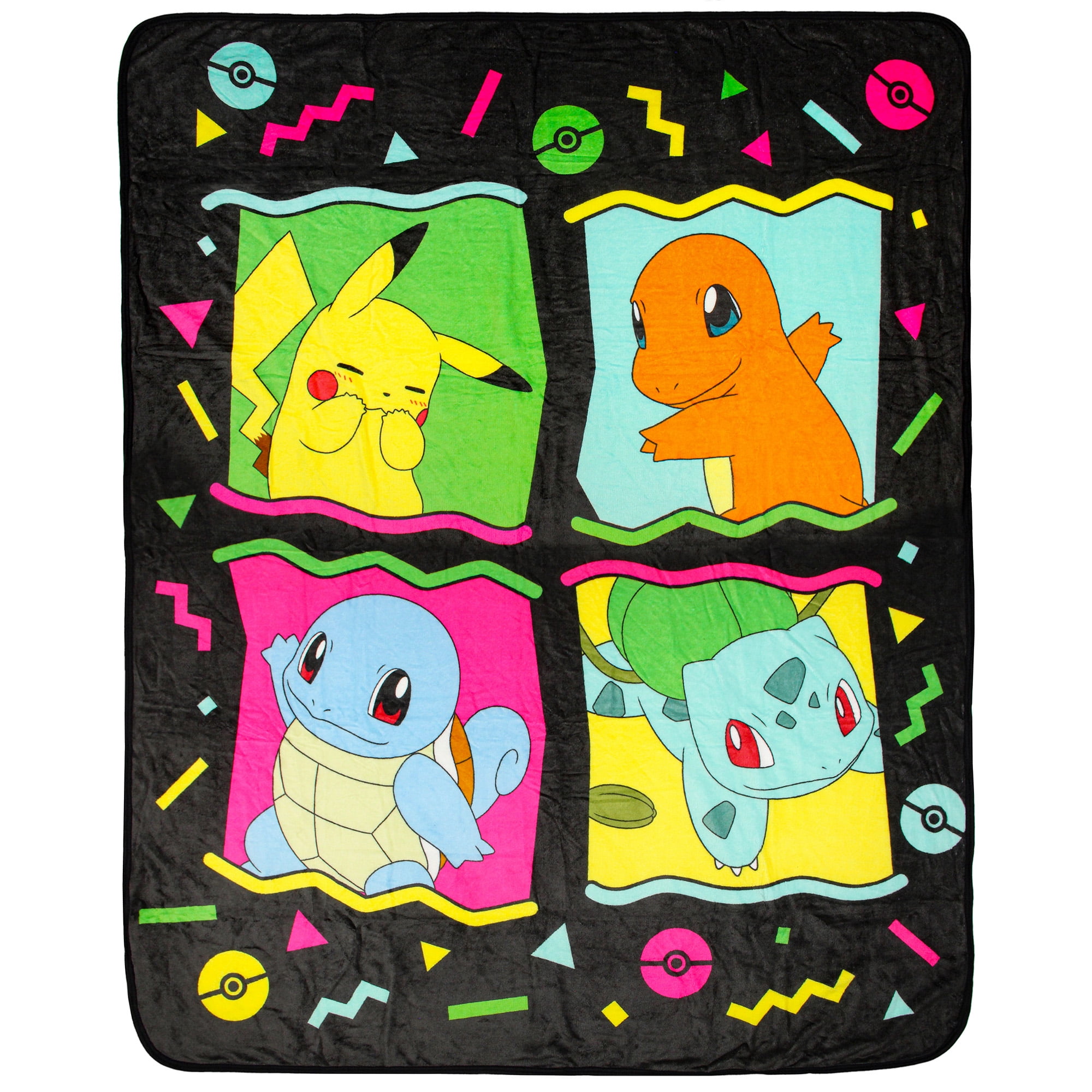 Pokemon 90 s Character Box Design Gaming Plush Throw Blanket 46 x