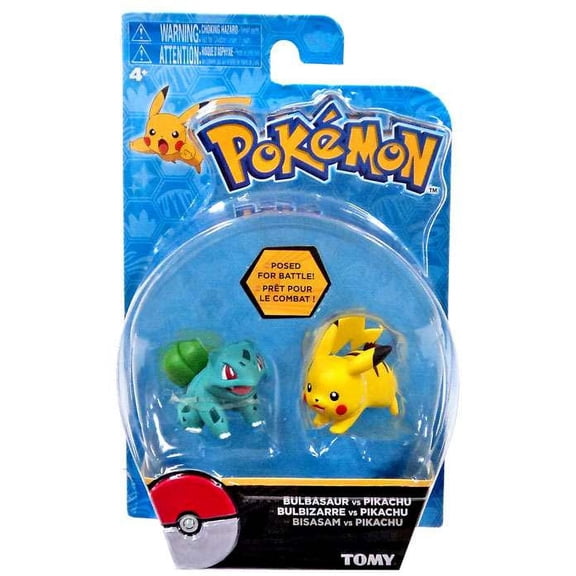 Pokemon Action Pose Bulbasaur vs Pikachu 2 Mini Figure 2-Pack