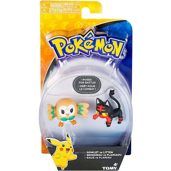 Pokemon Action Pose Rowlet & Litten Mini Figure