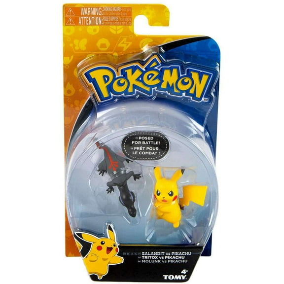 Pokemon Action Pose Salandit vs Pikachu Mini Figure 2-Pack