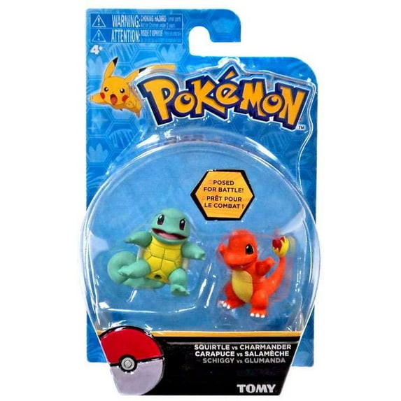 Pokemon Action Pose Squirtle vs Charmander 2 Mini Figure 2-Pack