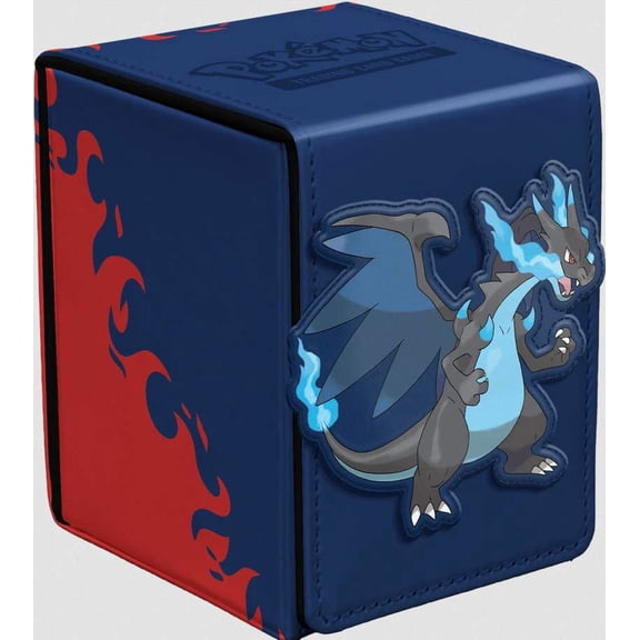 Ultra PRO Pokmon TCG Mega Charizard X Alcove Flip Deck Box Holds 100 Double-Sleeved Standard Cards, Magnetic Closure