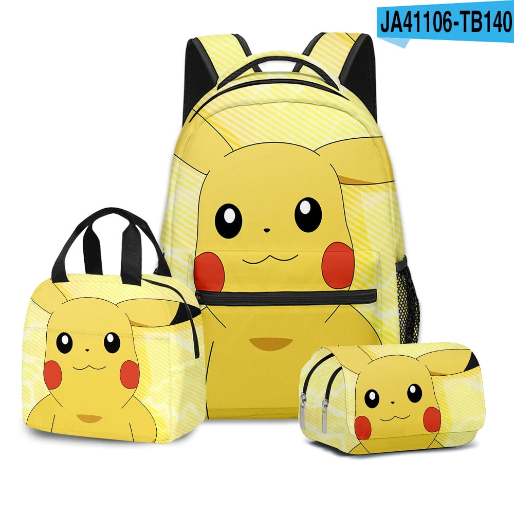 Pokemon Anime Backpacks Sets, Cartoon Animal Laptop Backpack Daypack 3D