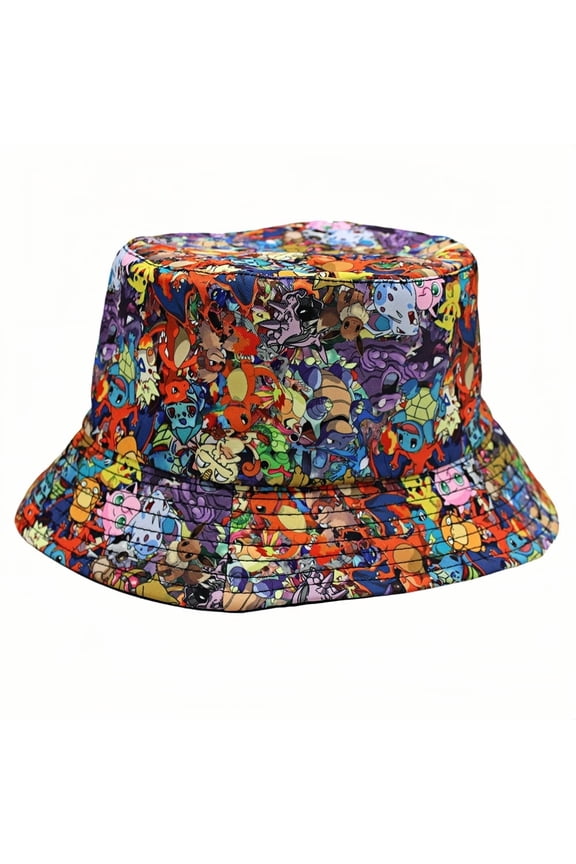 Pokemon Anime Cartoon Bucket Hat - UV Protection Unisex Summer Hat, Outdoor Festival Must