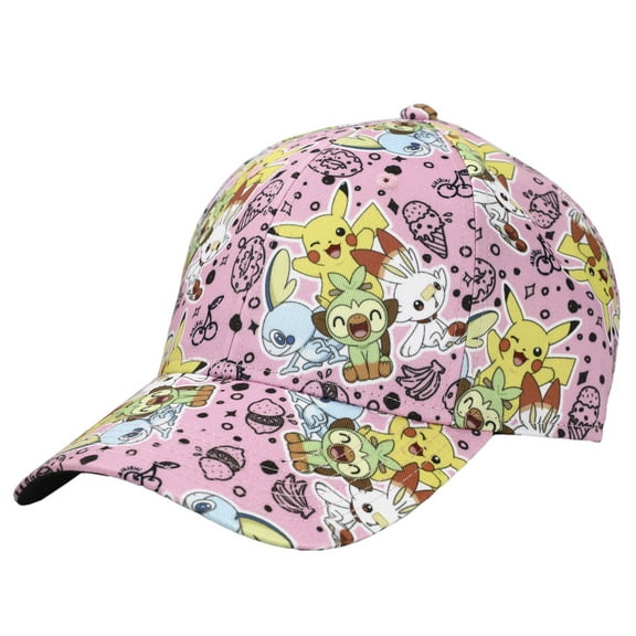 Pokemon Anime Characters All Over Print Pink Snapback