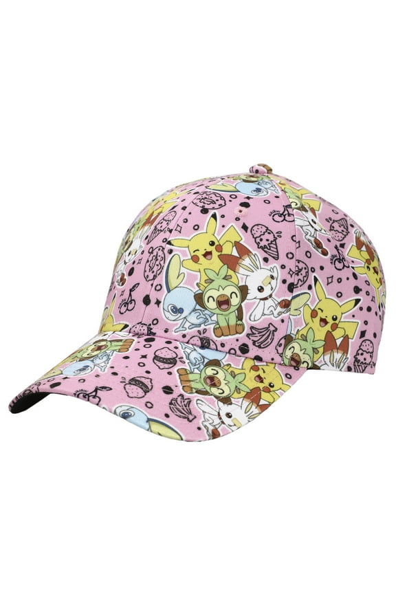 Pokemon Anime Characters All Over Print Pink Snapback