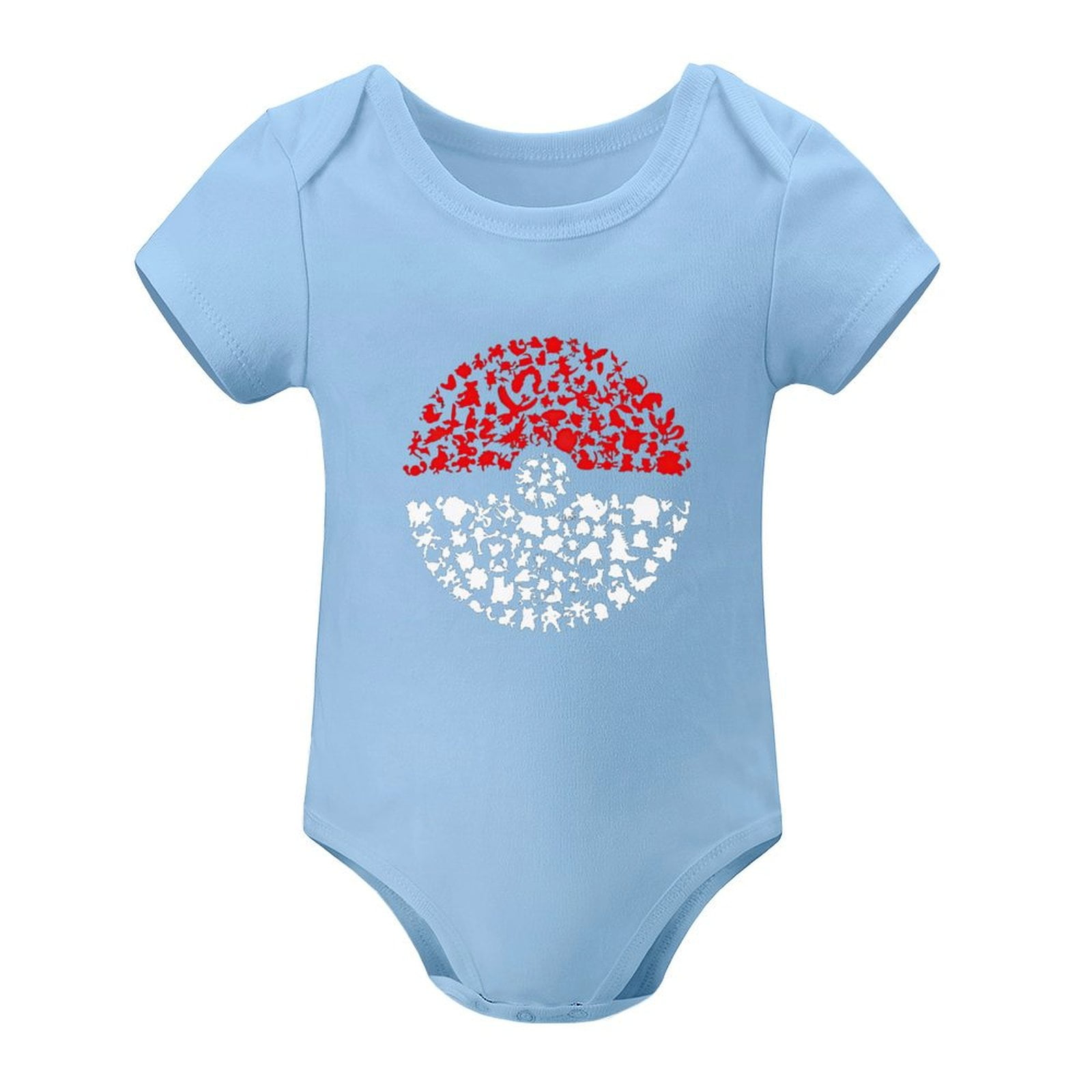 Pokemon Anime Newborn Sky Blue Short Sleeve Baby's Bodysuit 24 months