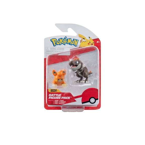 Pokemon Articulated Battle Ready Battle Figure Pawmi + Tyrunt for Ages 4+