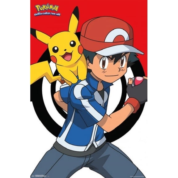 Pokemon - Ash and Pikachu Laminated Poster by (24 x 36)
