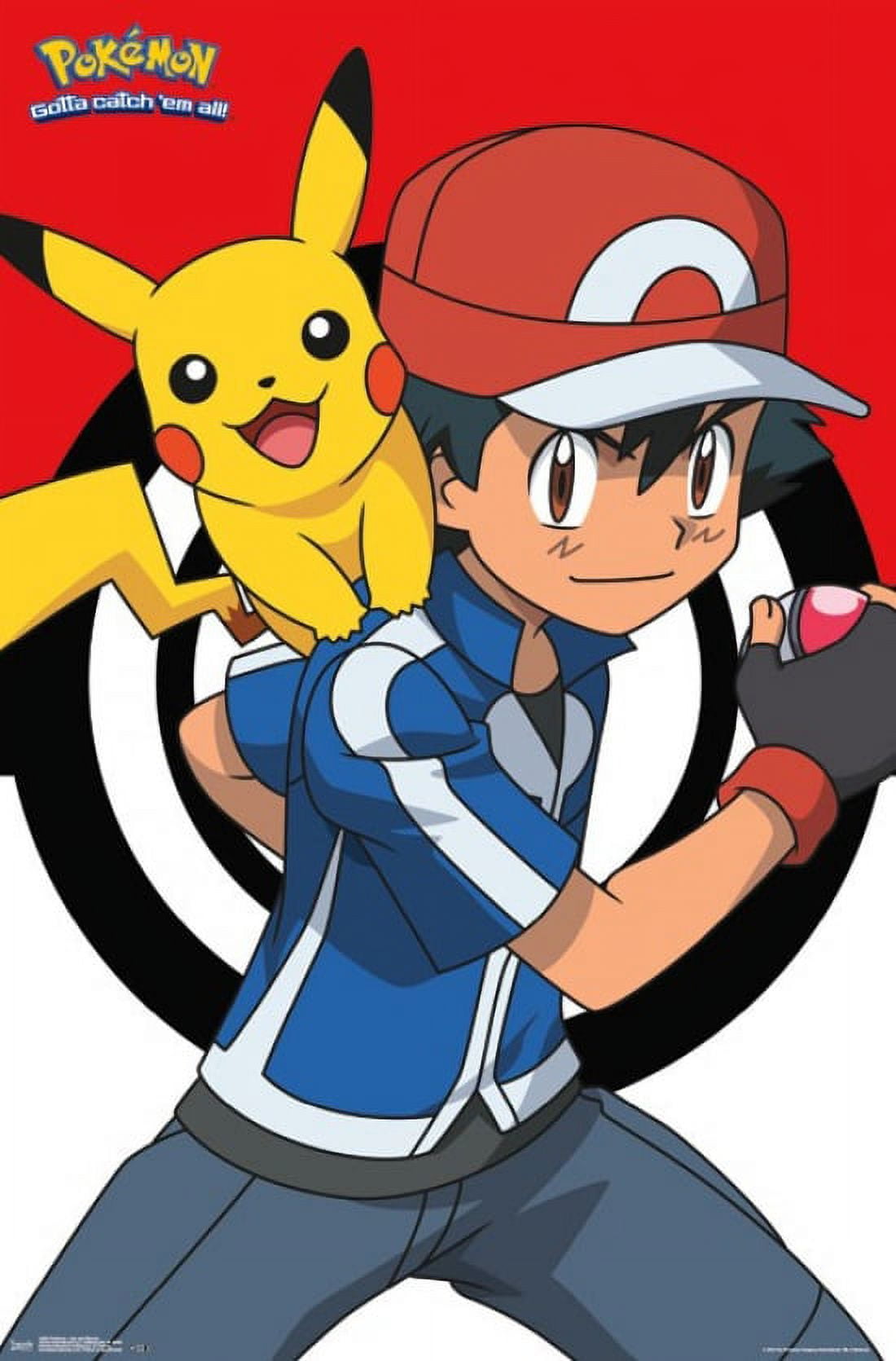 Pokemon Wall Art Ash and Pikachu Poster Print (22 x 34)