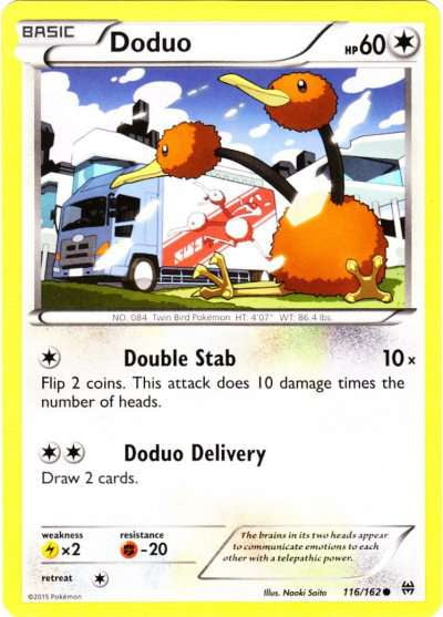pokemon doduo card DODUO FIVE OF CLUBS Mini Deck Card – Smith Trading main image 0