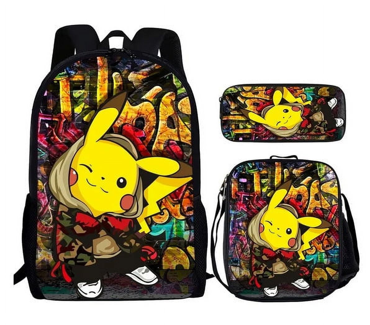 Pokemon Backpack Pikachu Laptop School Travel Double Backpack for Girls ...