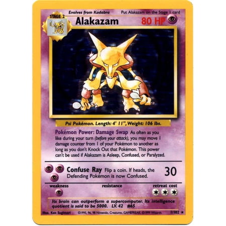 Pokemon Base Set Holo Rare Alakazam #1