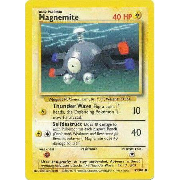 Pokemon Base Set Common Magnemite #53