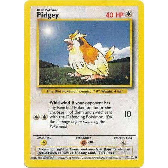 Pokemon Base Set Common Pidgey #57